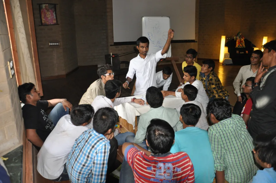 Mr. Anil Mundhe training students in Electronics